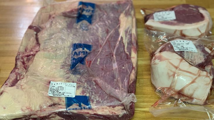 塊肉購入！！豪産牛バラ５kg 国産豚もも１kg 豚ウデ１kg